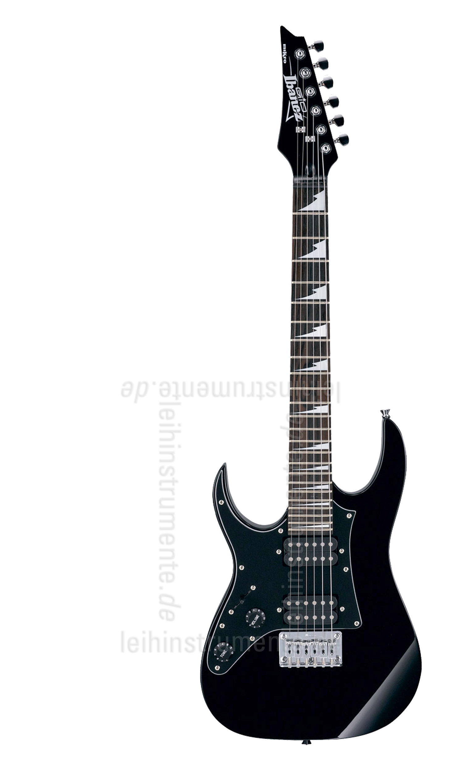 zur Artikelbeschreibung / Preis Linkshänder Kinder E-Gitarre 3/4  IBANEZ GRGM21L MIKRO Schwarz - Auch als Reisegitarre geeignet