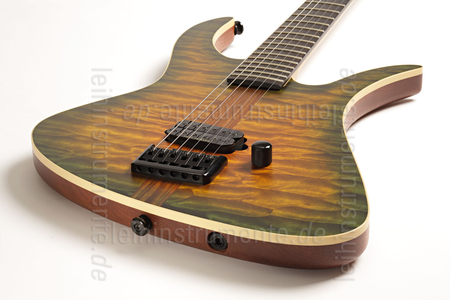 zur Artikelbeschreibung / Preis E-Gitarre MGH GUITARS Blizzard Beast Deluxe - green amber burst + Softcase - made in Germany
