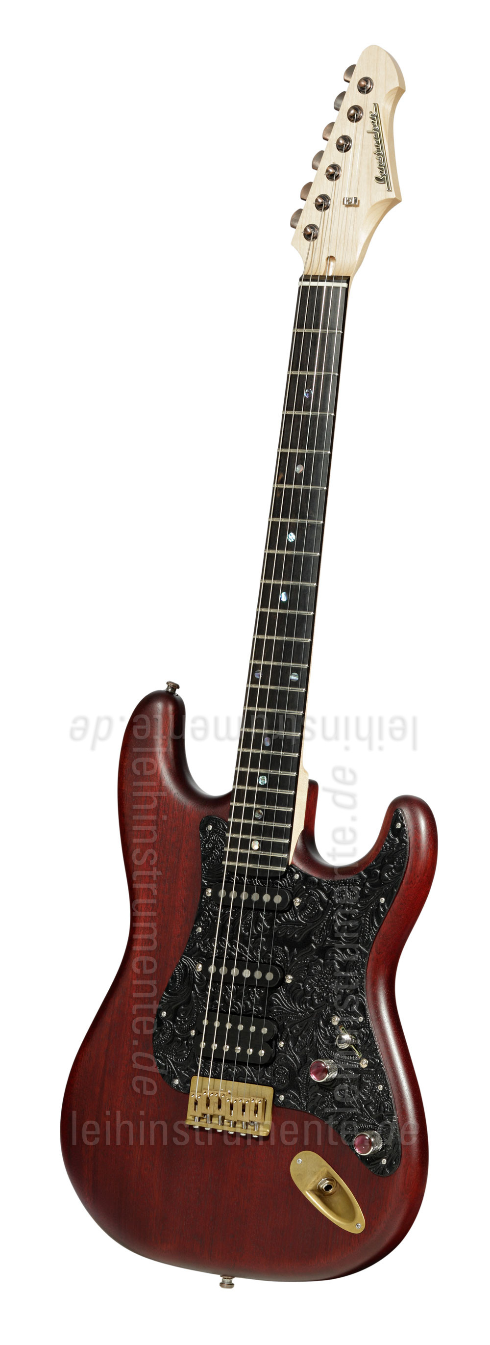 zur Artikelbeschreibung / Preis E-Gitarre BERSTECHER Deluxe Vintage (Hot B) - Black Cherry / Floral Black + Koffer - made in Germany