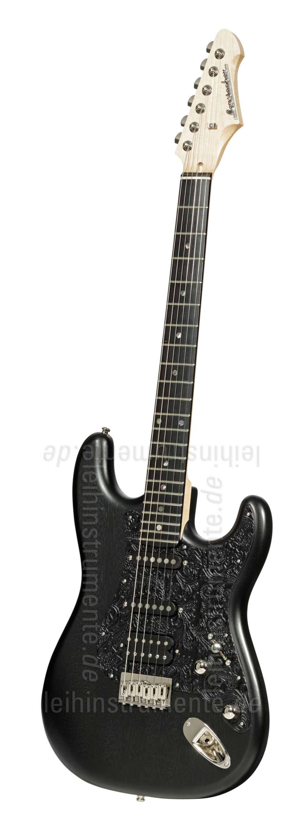 zur Artikelbeschreibung / Preis E-Gitarre BERSTECHER Deluxe - Black / Floral Black + Koffer - made in Germany