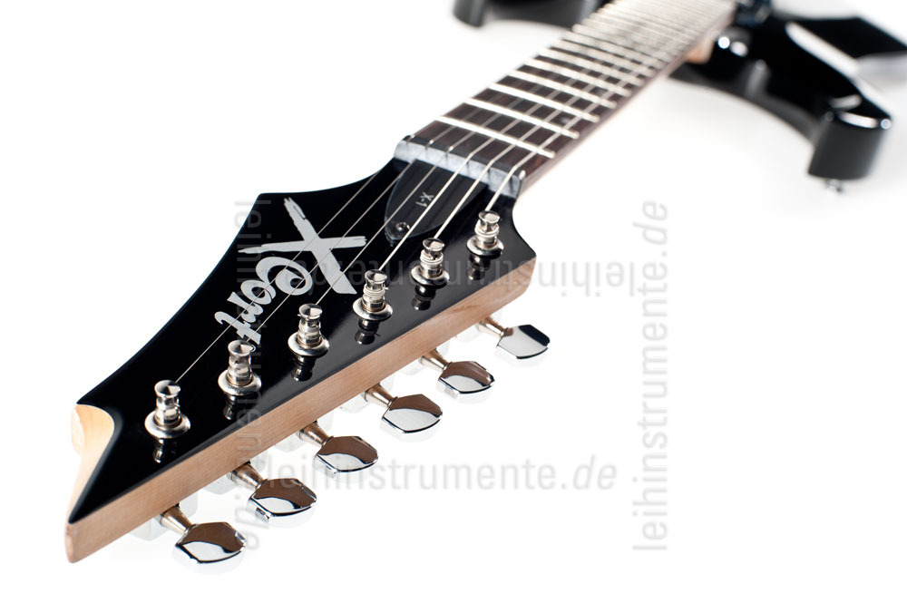 zur Artikelbeschreibung / Preis E-Gitarren Set CORT X2 schwarz + Roland Micro Cube GX + Tasche + Gurt + Kabel + Stimmgerät
