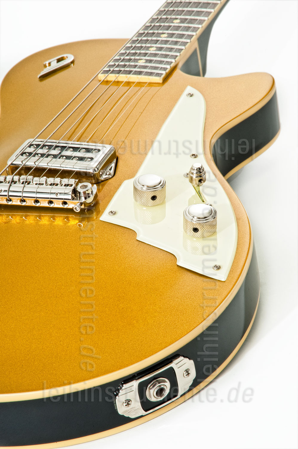 zur Artikelbeschreibung / Preis E-Gitarre DUESENBERG 52er Senior Little Toaster - Gold Top + Custom Line Case