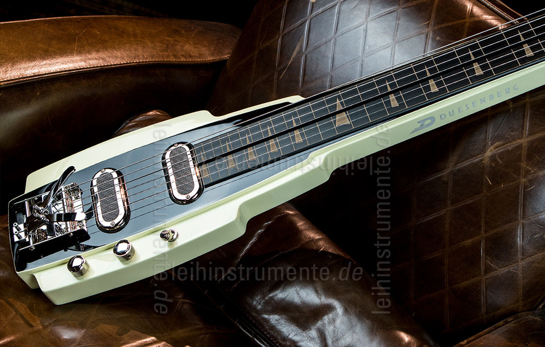zur Artikelbeschreibung / Preis E-Gitarre DUESENBERG ALAMO LAPSTEEL - Ivory + Custom Line Case