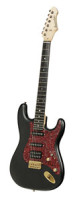 E-Gitarre BERSTECHER Deluxe Vintage - Black / Floral Red + Koffer - made in Germany