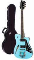 E-Gitarre DUESENBERG CARIBOU - Narvik Blue - Tremolo + custom line case