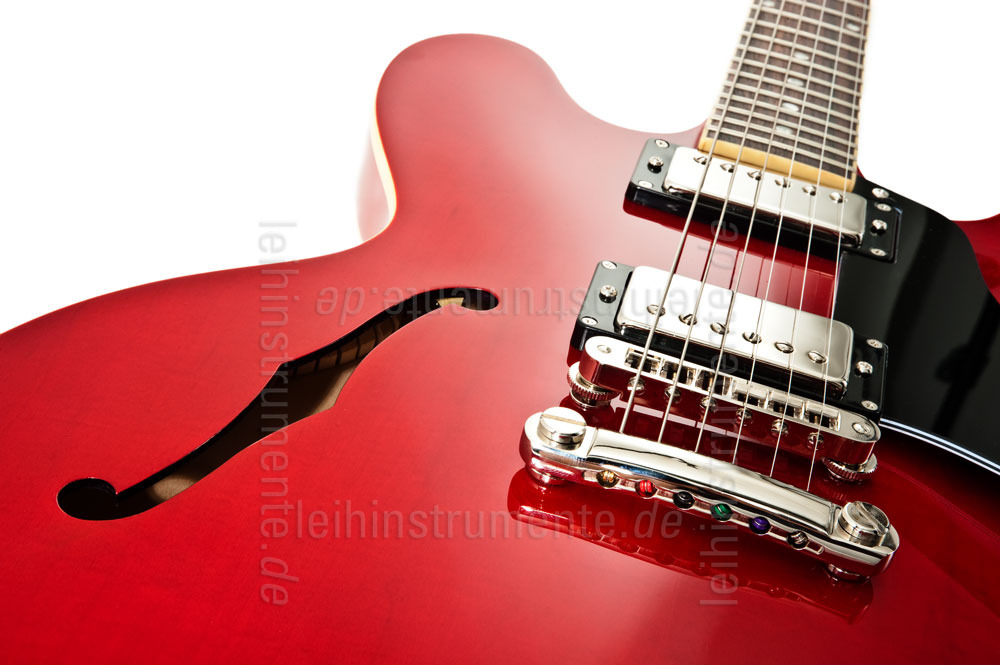 zur Artikelbeschreibung / Preis Halbresonanz Jazz-Gitarre BURNY RSA-65-CR CHERRY RED + original Koffer