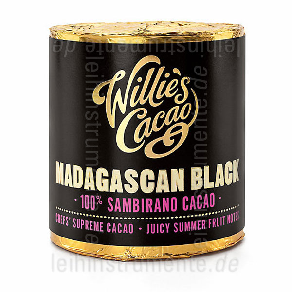 zur Artikelbeschreibung / Preis Willie`s Kakao 100% - MADAGASCAN BLACK - SAMBIRANO - 180g Block zum Raspeln