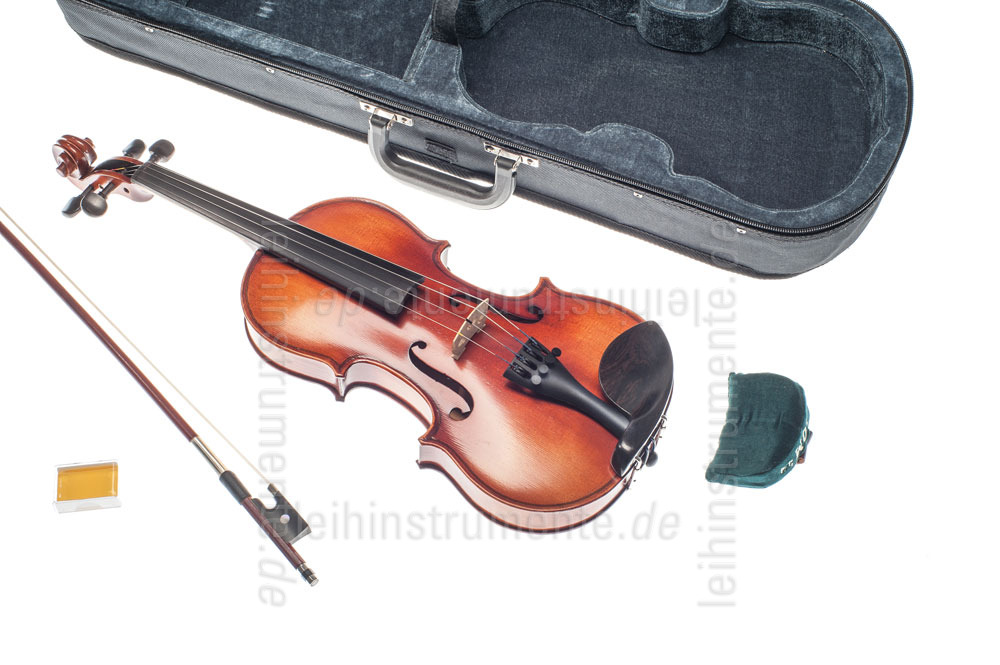 zur Artikelbeschreibung / Preis 3/4 Linkshänder Kindergeige - GASPARINI MODELL PRIMO - Komplettset - vollmassiv + Schulterkissen