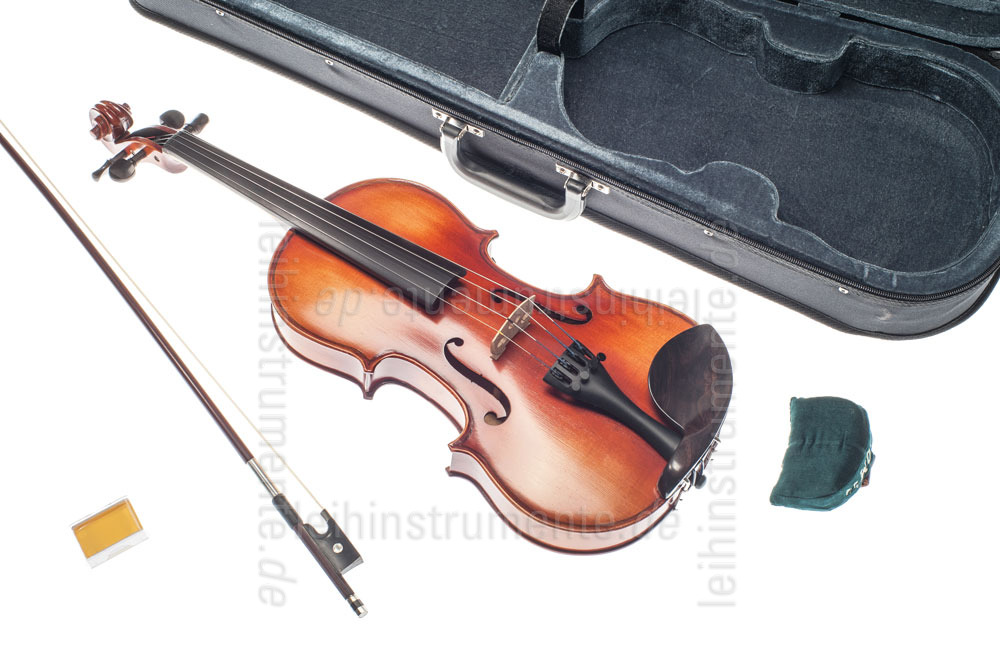 zur Artikelbeschreibung / Preis 4/4 Linkshänder Geige - GASPARINI MODELL PRIMO - Komplettset - vollmassiv + Schulterkissen
